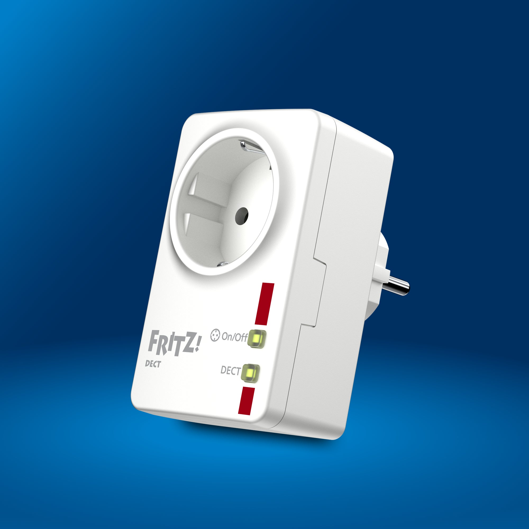 FRITZ!DECT 200 auf blauem Hintergrund